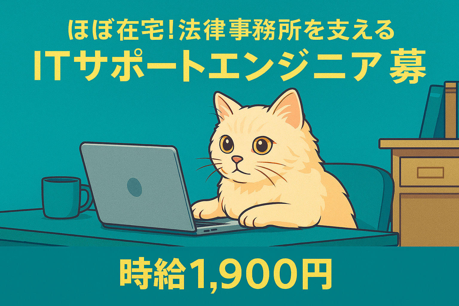 5月まで×時給1,900円×ほぼ在宅！法律事務所のITサポートエンジニア【仕事No3353-151/TO】