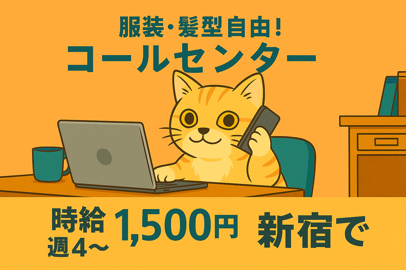 【新宿】★週4～★インセンティブ◎コールセンター髪色服装自由！★担当オススメ【3400-04/TO】