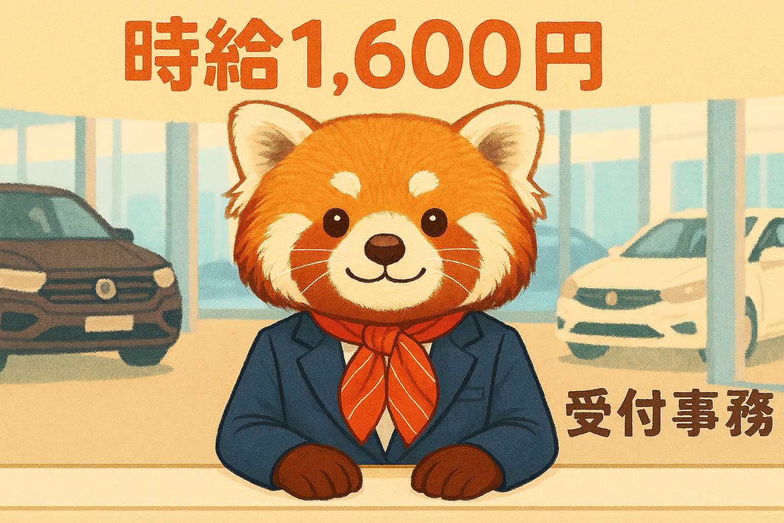 【未経験でも高時給1600円×可愛い制服】予約制有名カーディーラーで受付事務【No3242-18/TO】