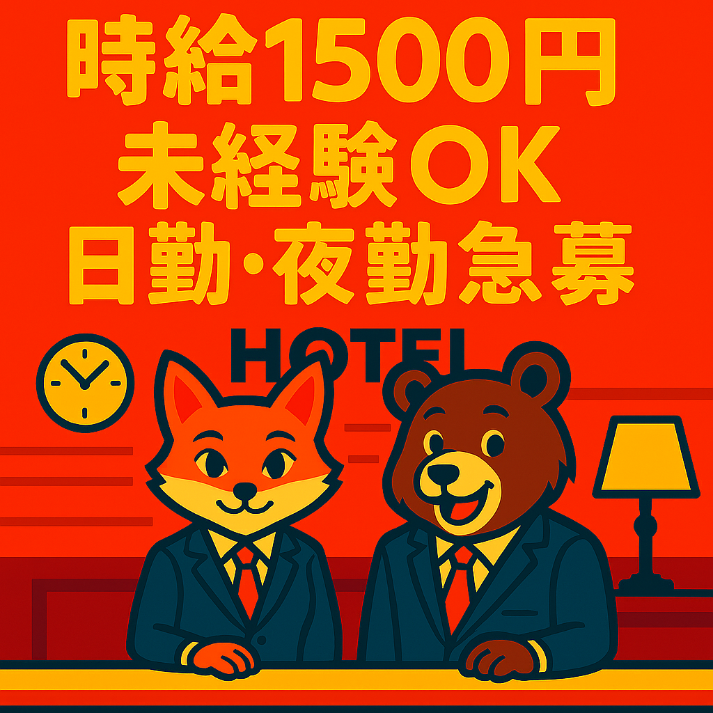 【高時給1500円！川崎駅から駅チカ★徒歩3分♪】未経験OK×ビジネスホテルのフロントスタッフ【3312-20/TO】