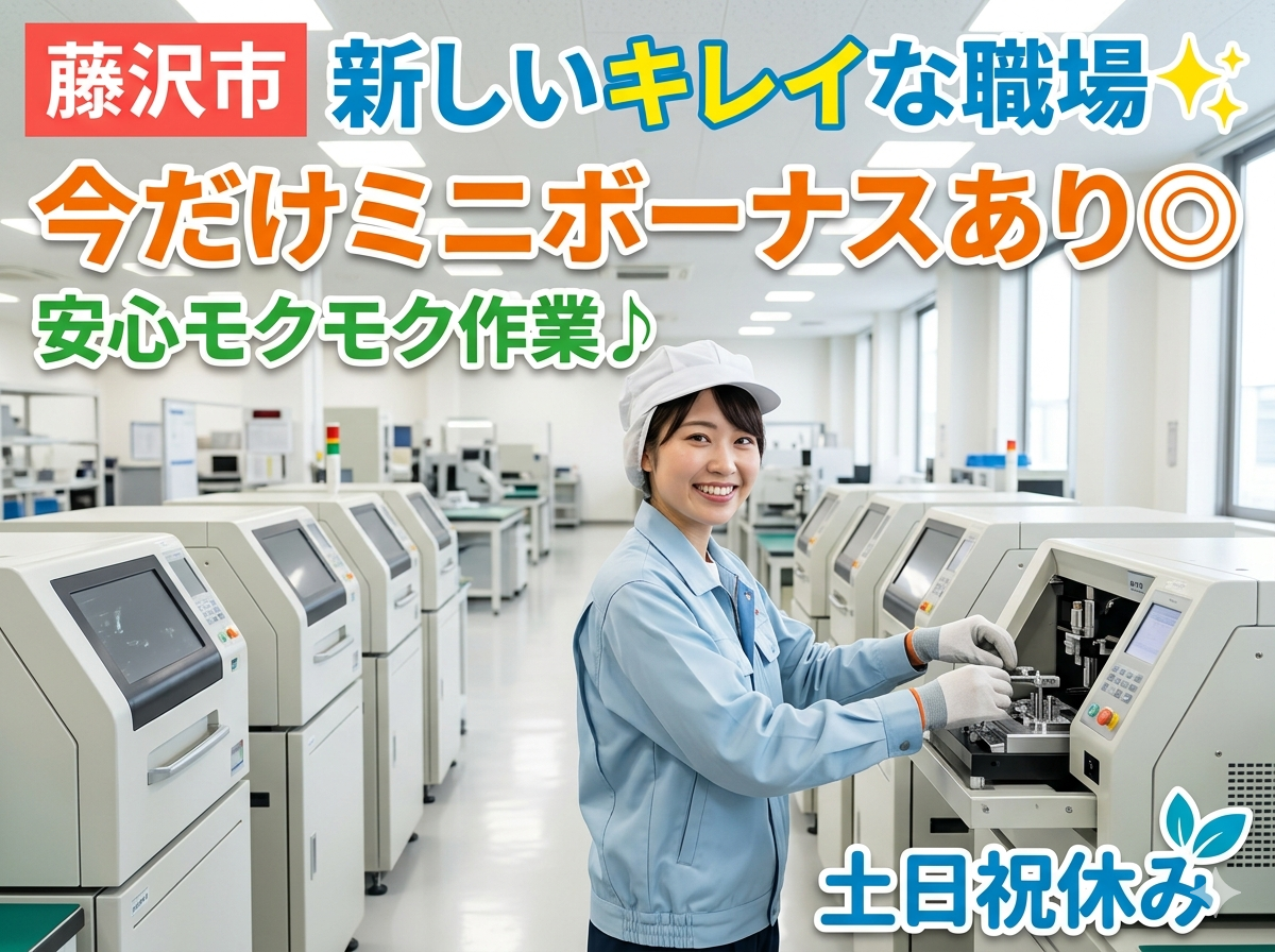 【未経験OK！大手工場×軽作業♪今だけミニボーナスあり！】決まった手順でモクモク作業◎藤沢市・派遣【No3160-17】